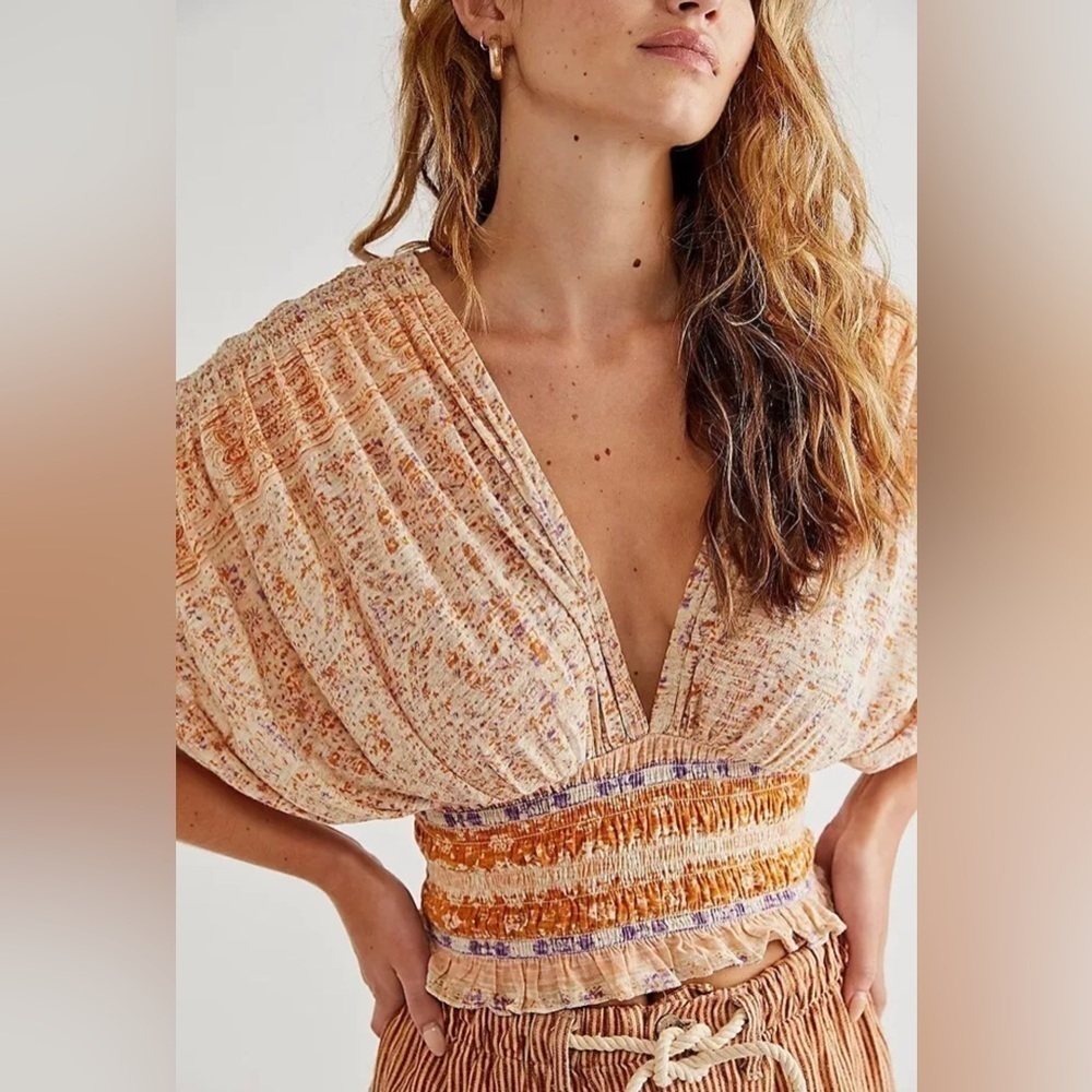 Free People Next Vacation (Ivory Combo) Top Size‎ Small Women